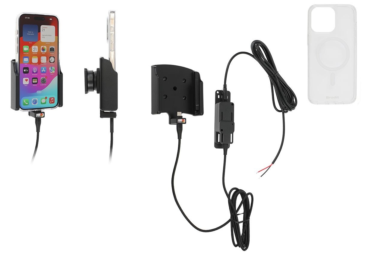 Brodit support/chargeur iPhone 15 Pro Max fixé i+ case