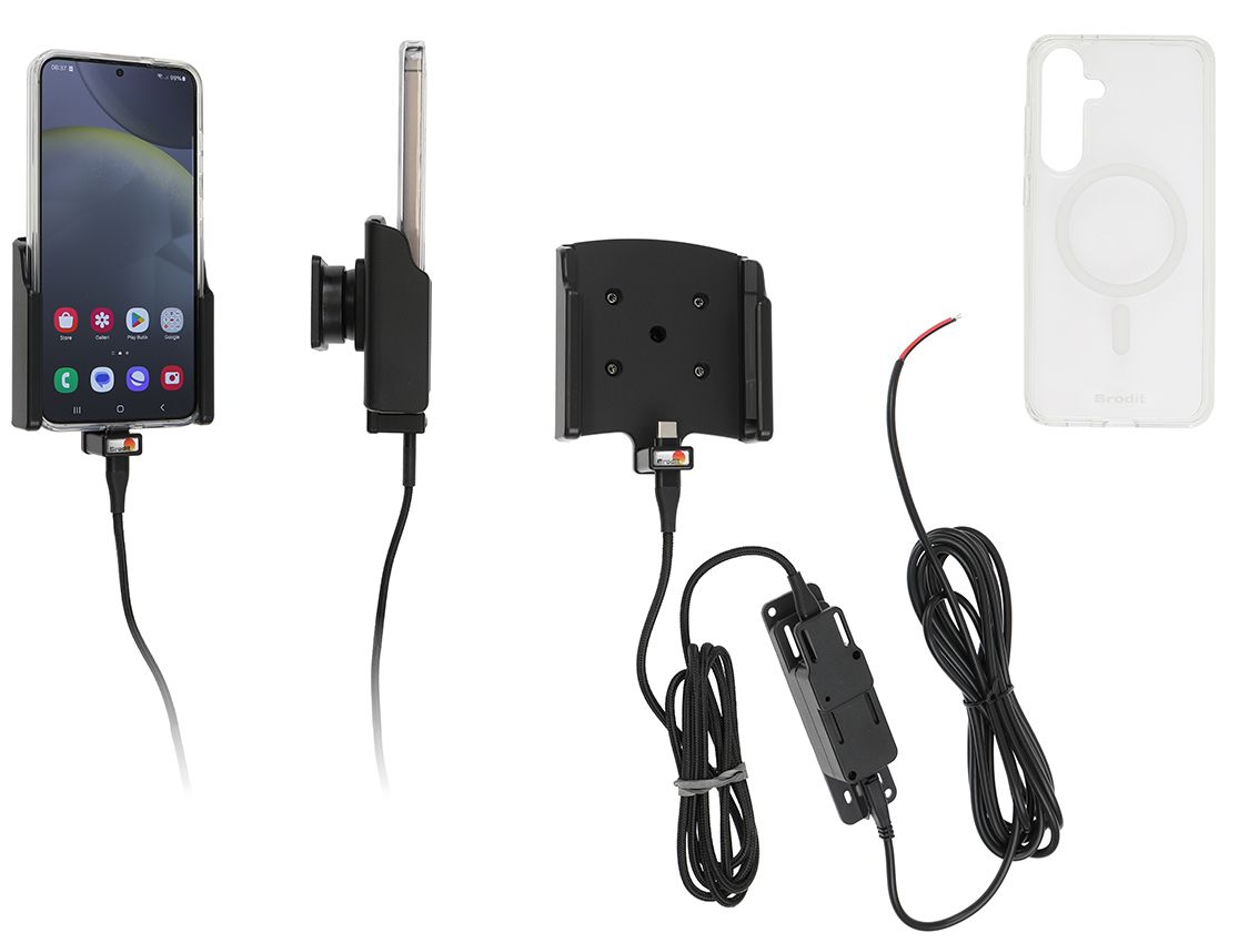 Brodit support/chargeur Samsung S24 Plus fixé instal.+ case