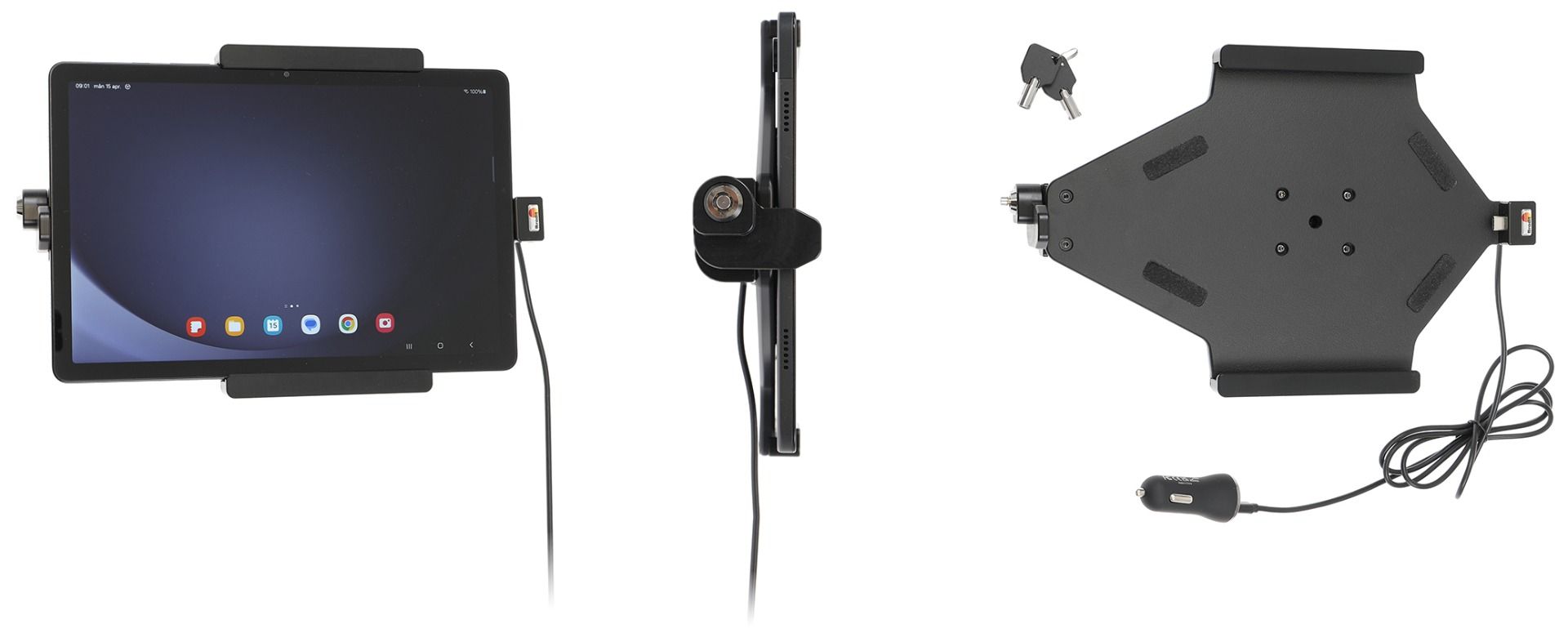 Brodit s/c Samsung Tab A9+/A11+ 11" USB allume cig. LOCK